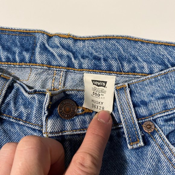 1995 Levi's orange tab light wash Husky cropped jeans mens size 33x25 - Picture 3 of 8